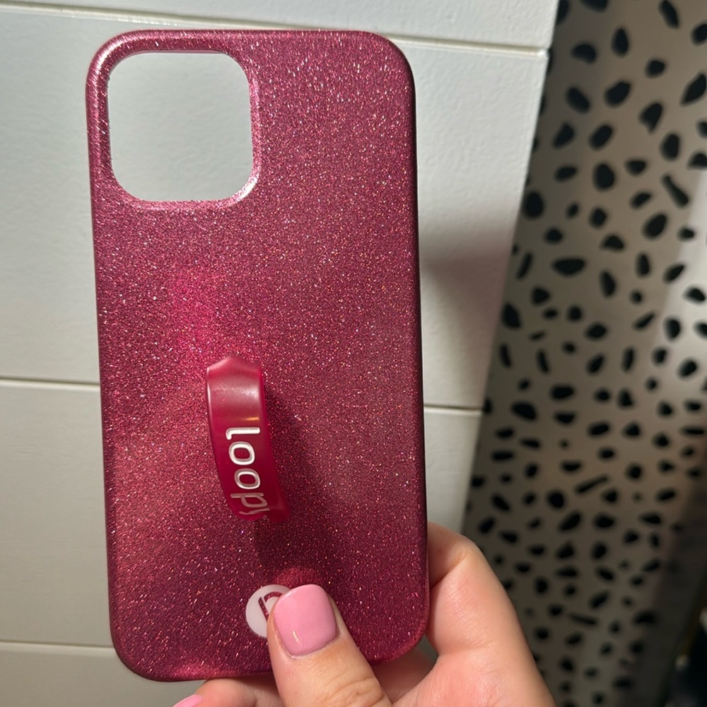 Hot Pink sparkle loopy case